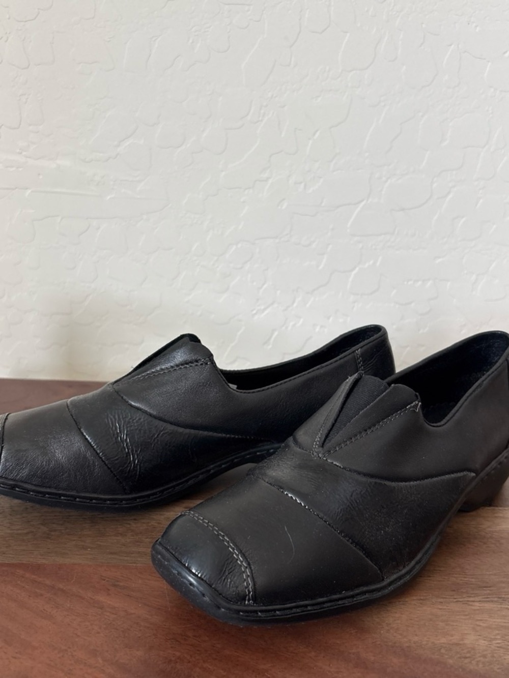 Rieker Black leather Women's Slip-On Comfort Loafers 38 US 7.5